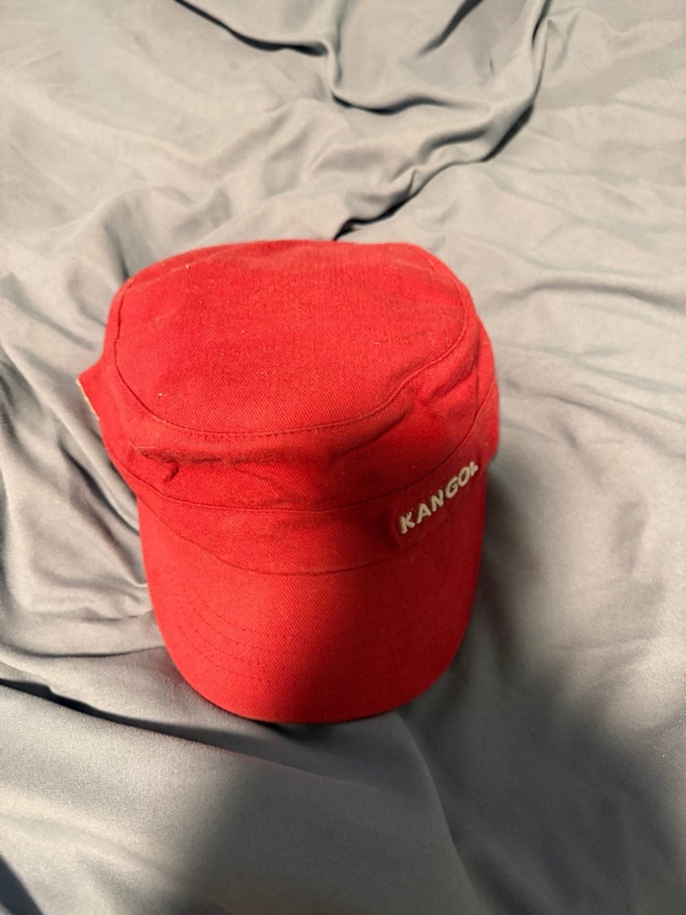 Kangol Bright Red Military Cap with Embroidered Logo